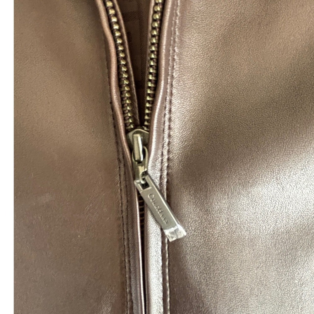 Cole Haan Mens Brown Lambskin Leather Car Coat Jacket Removable Liner Medium - Picture 7 of 15